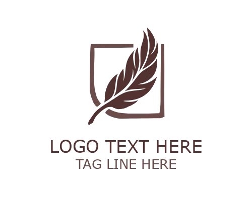 Light Minimalist Feather Logo for Clean Branding