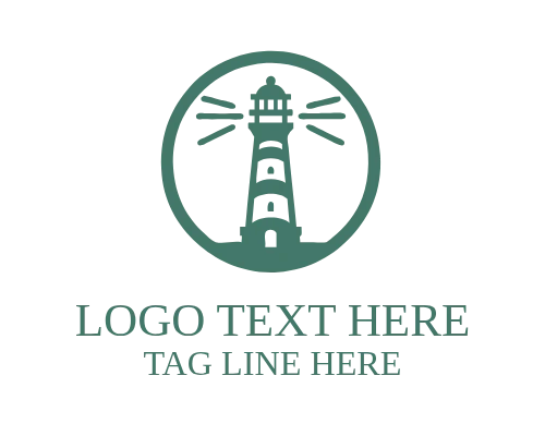 Lighthouse Badge Logo for Maritime and Corporate Branding
