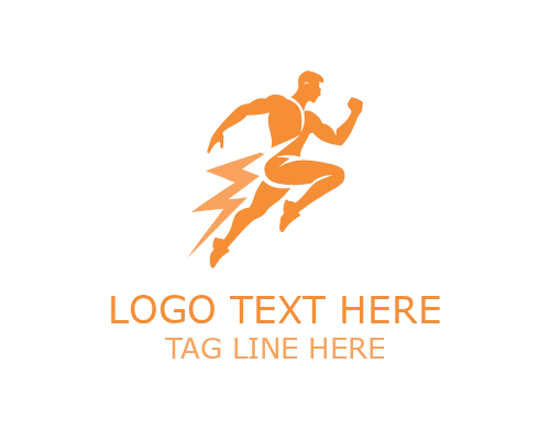 Lightning Athlete Icon Logo