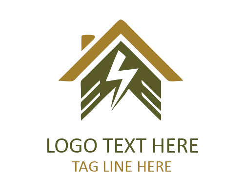 Lightning Bolt House Emblem Logo for Power Identity