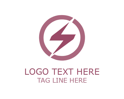 Lightning Circle Bolt Logo for Electric and Tech Branding