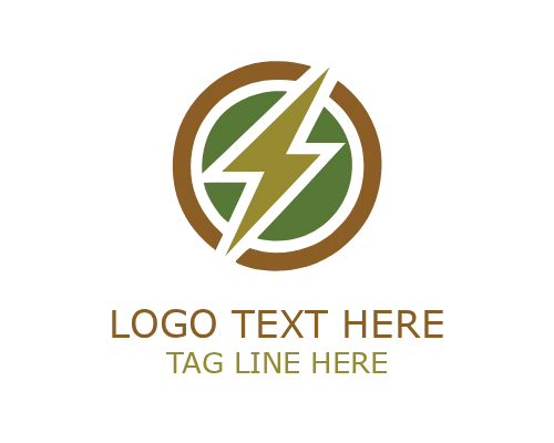 Lightning Power Circle Logo for Energy Branding