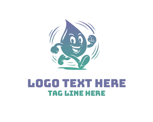 Line Art Drop Mascot Logo