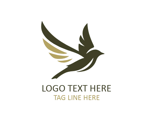 Line Art Flying Bird Logo