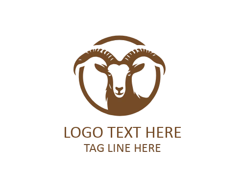 Line Art Goat Logo Design