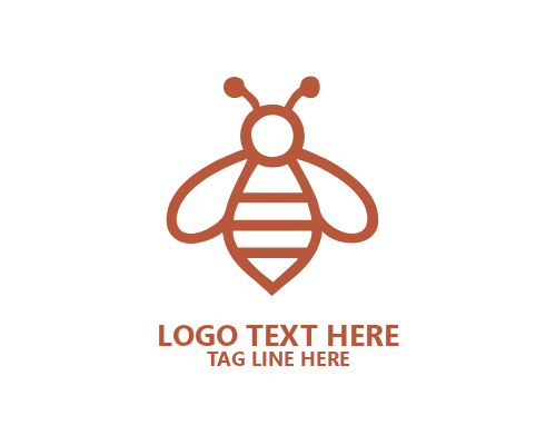 Line Art Honey Bee Logo