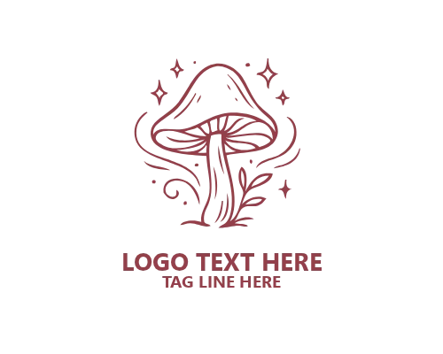 Line Art Mushroom Logo