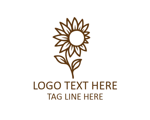 Line Art Sunflower Logo