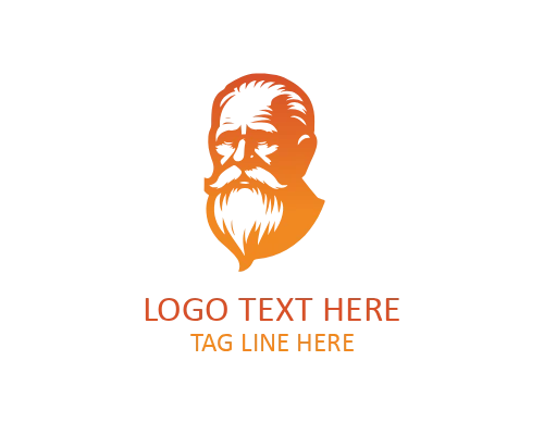 Line Art Wise Old Man Logo
