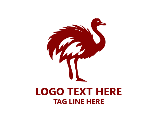 Line Badge Ostrich Logo