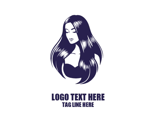  Line Beauty Women Hair Icon