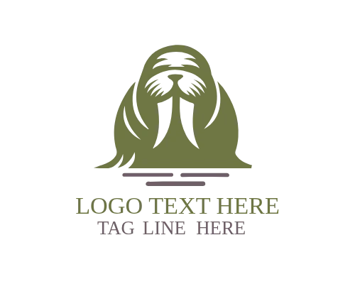 Line Icon Walrus Logo for Digital and App Branding