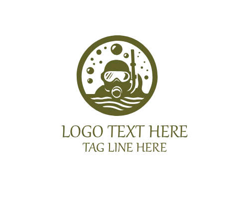 Line Style Diver Logo for Clean Marine Branding