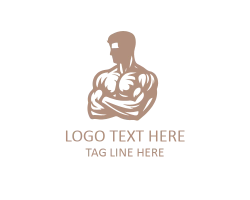Linear Athletic Muscle GYM Logo Design
