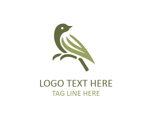 Linear Bird Wing Curve Logo