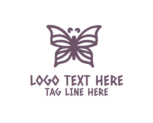  Linear Butterfly Art Logo