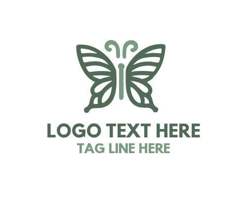 Linear Butterfly Design Logo