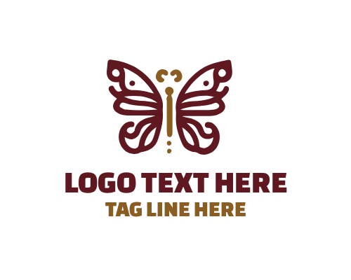 Linear Butterfly Elegant Logo