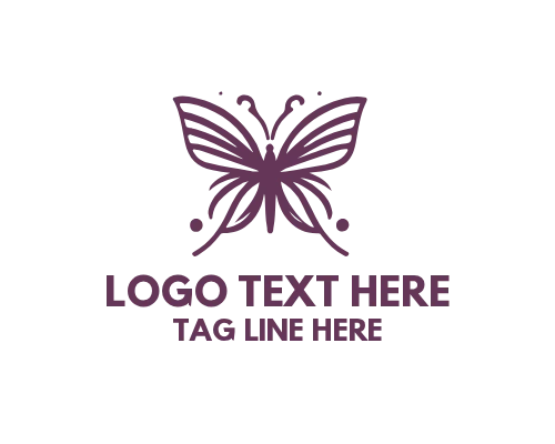  Linear Butterfly Flying Logo