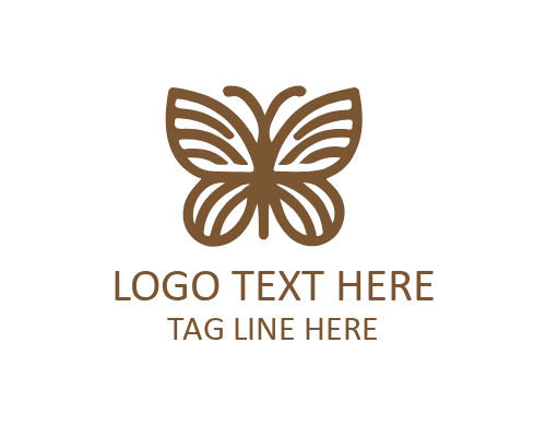 Linear Butterfly Modern Logo