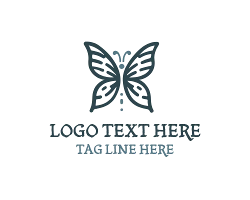 Linear Butterfly Natural Logo