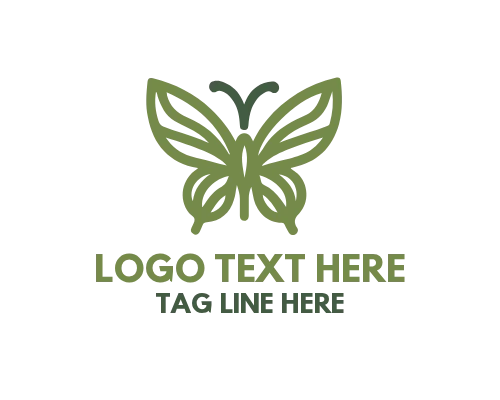Linear Butterfly Silhouette Logo