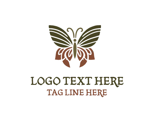 Linear Butterfly Soft Curve Logo