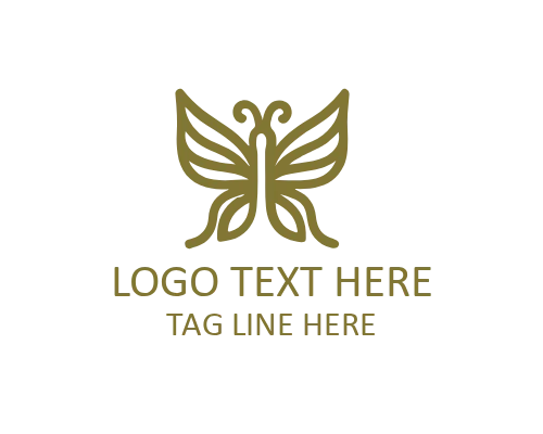 Linear Butterfly Soft Style Logo