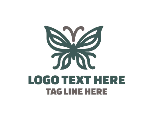 Linear Butterfly Wing Flow Logo