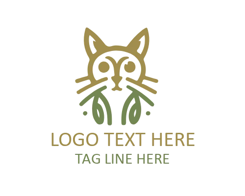 Linear Cat Face Logo for Veterinary and Pet Branding