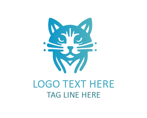 Linear Cat Head Logo for Minimal Animal Branding