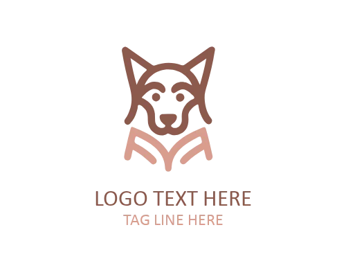 Linear Dog Body Outline Logo