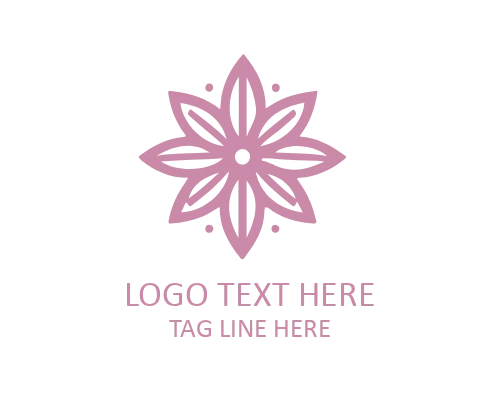 Linear Flower Rose Outline Logo