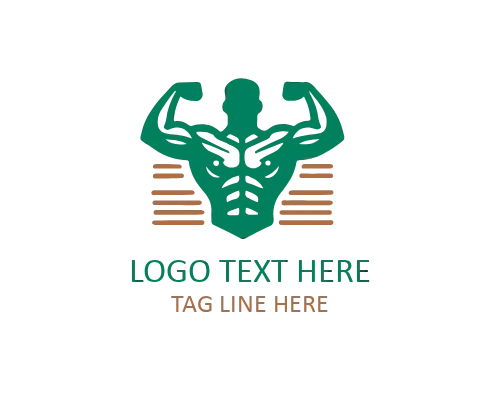 Linear Muscle Body Fit GYM Logo Design