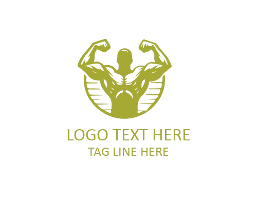 Linear Muscle Body Shape GYM Logo