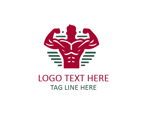 Linear Muscle Flex GYM Logo Design
