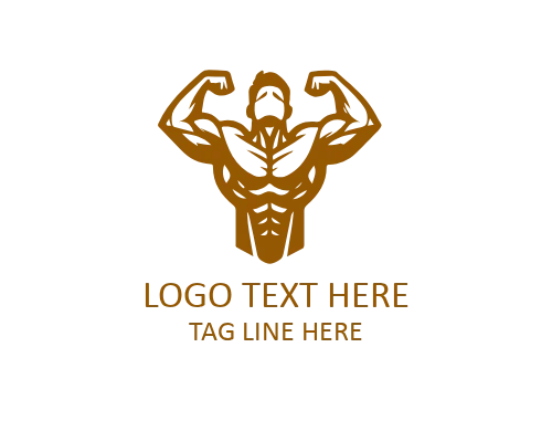 Linear Muscle GYM Athlete Fitness Logo
