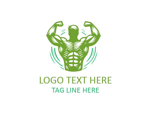Linear Muscle GYM Heavy Fitness Logo