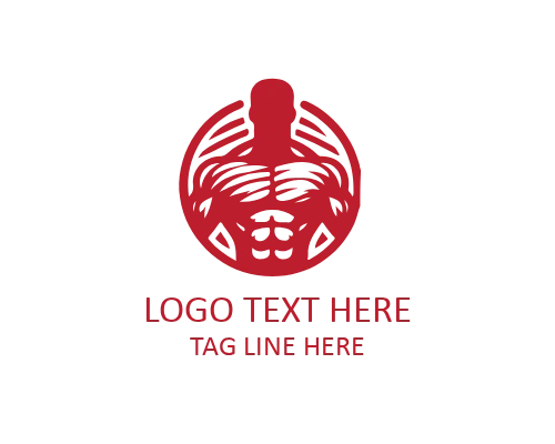 Linear Muscle GYM Modern Fitness Club Logo