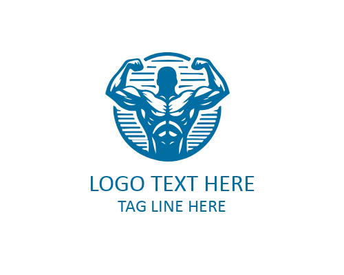 Linear Muscle Warrior GYM Logo Design