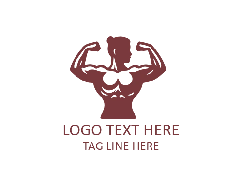 Linear Muscle Workout GYM Logo Vector