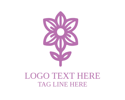 Linear Rose Stamp Style Logo