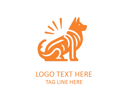 Linear Sitting Dog Logo