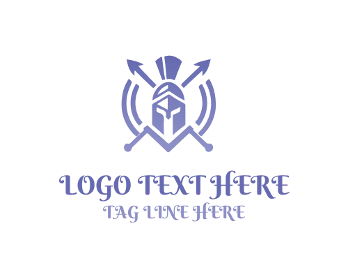Linear Spartan Helmet Logo