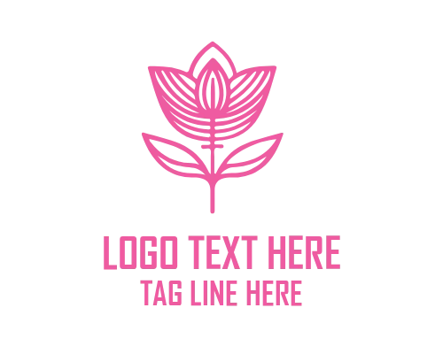 Linear Tulip Flower Logo
