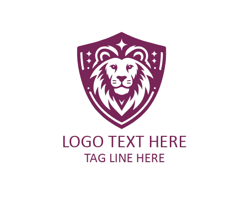  Lion Animal Shield Logo for Strength and Courage Brands