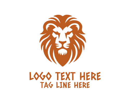 Lion Face Outline Logo