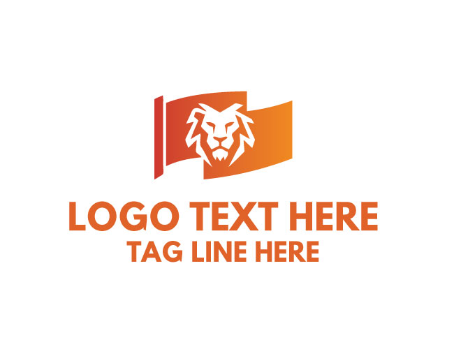 Lion Flag Banner Logo