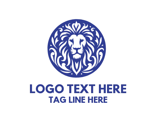 Lion Running Silhouette Adventure Logo