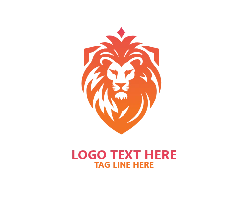 Lion Shield Flat Logo